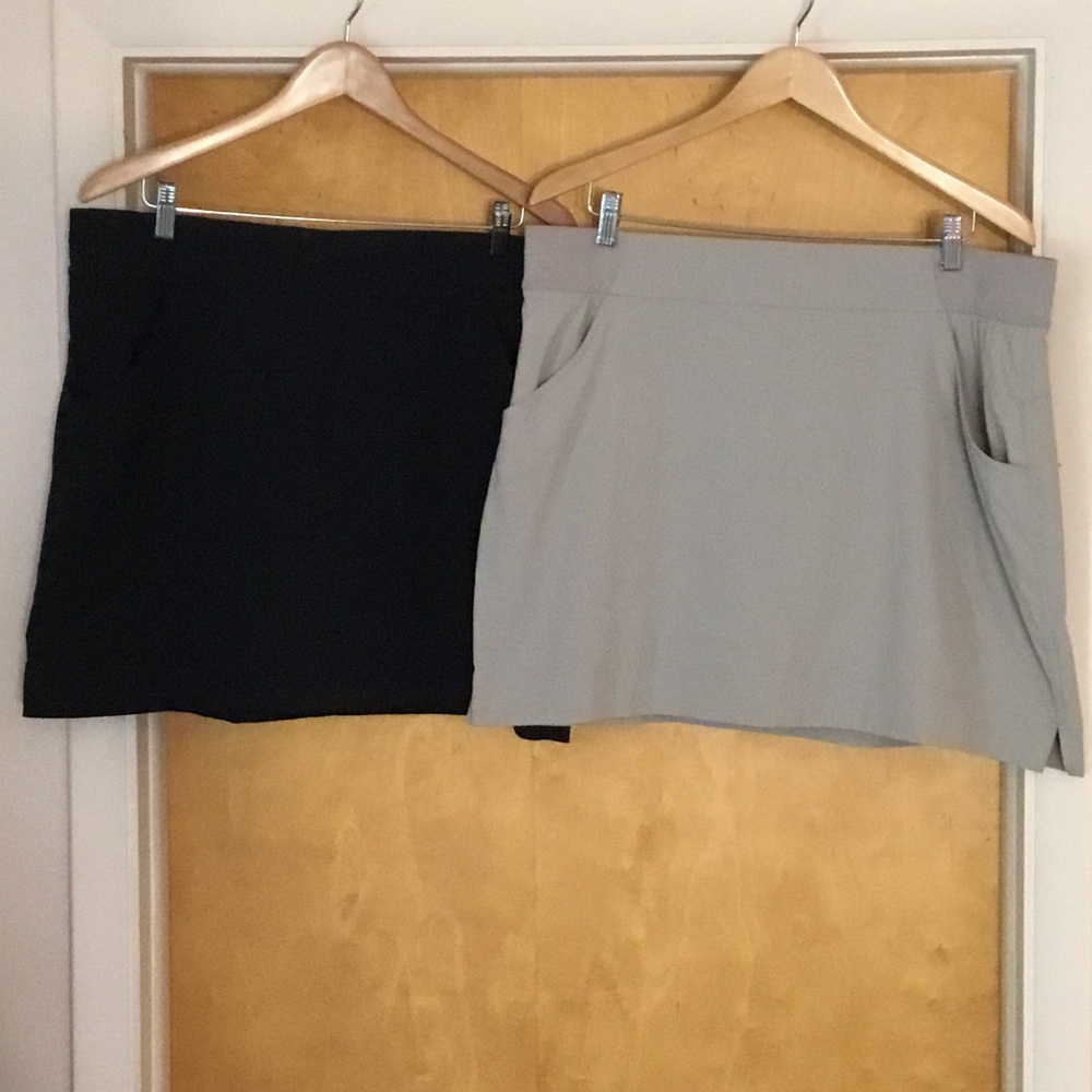 Two Columbia Skorts - Black and Light Gray